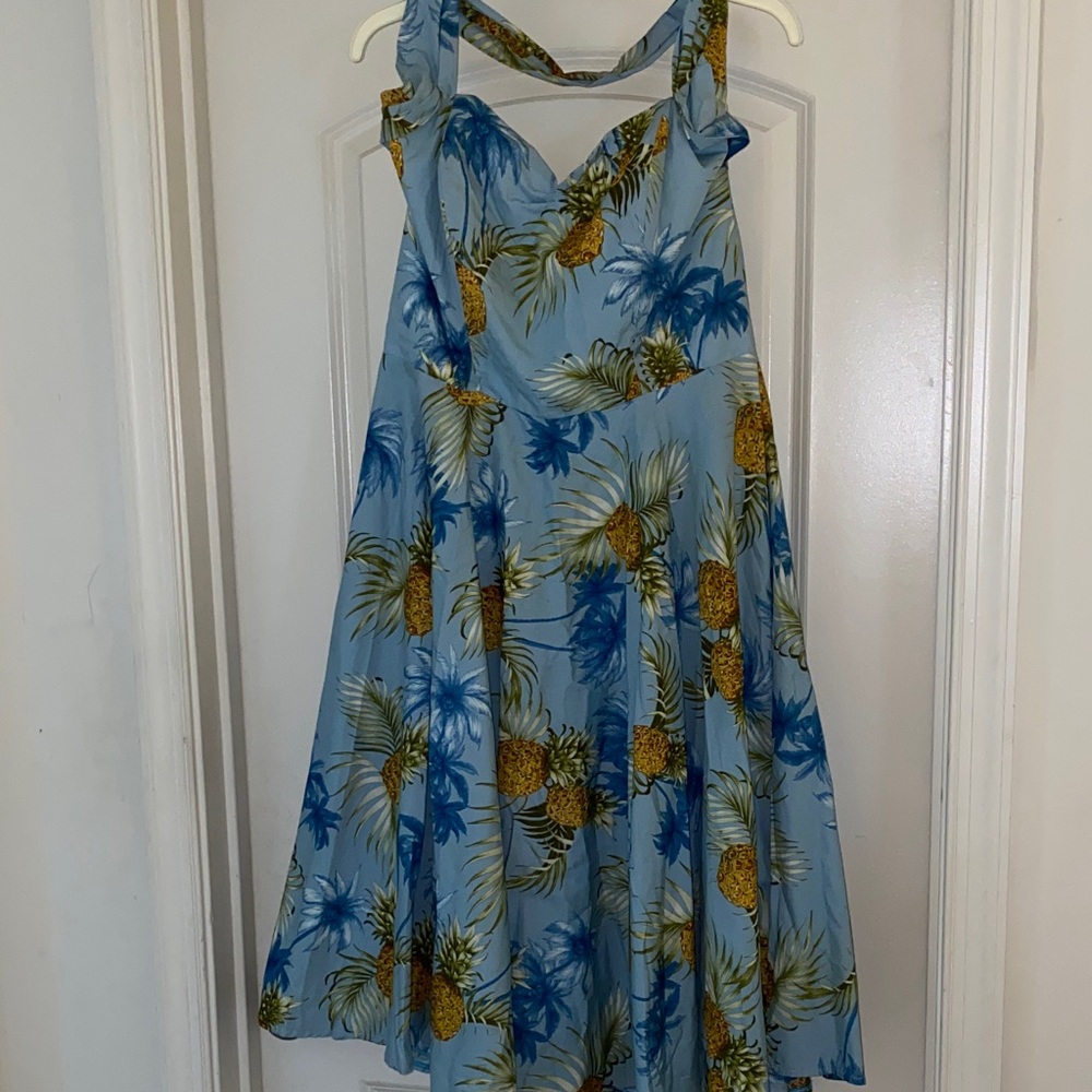 Women’s Blue Pineapple Print Sundress